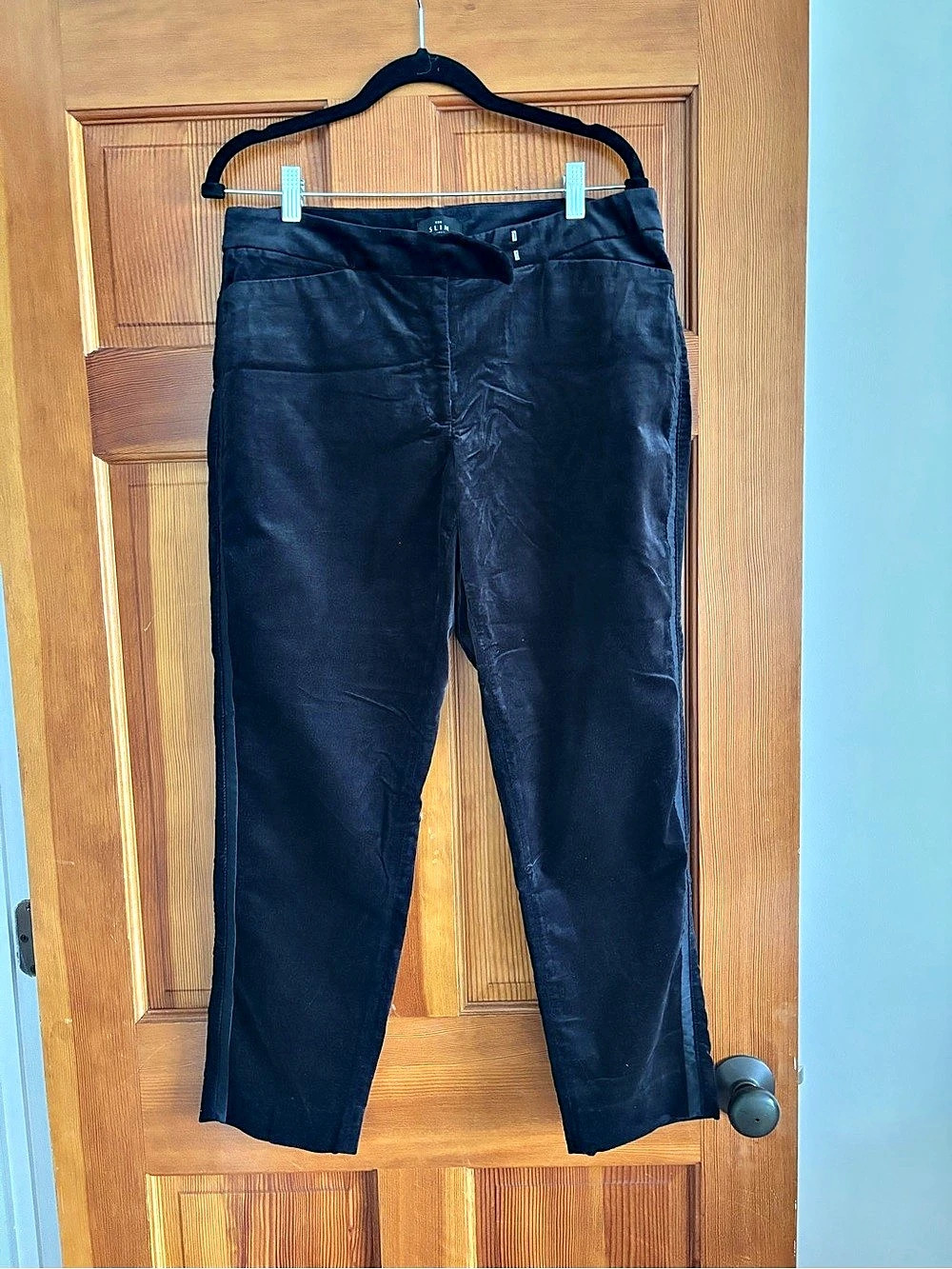 White House Black Market Black Suede Tuxedo Pants